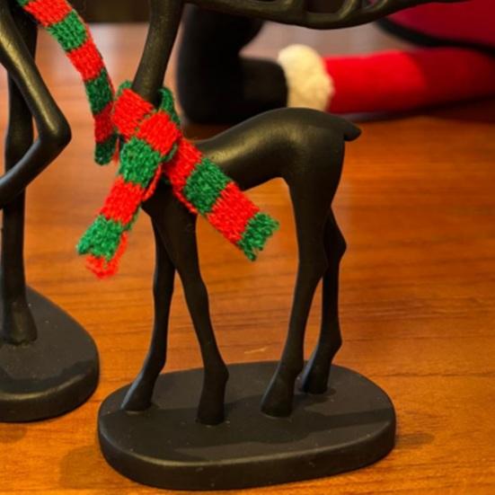 1/2 יחידות פסל אייל חג המולד עם צעיף פסלון צללית אייל מינימליסטי פיסול צבי קישוט קישוט שולחני לבית למשרד