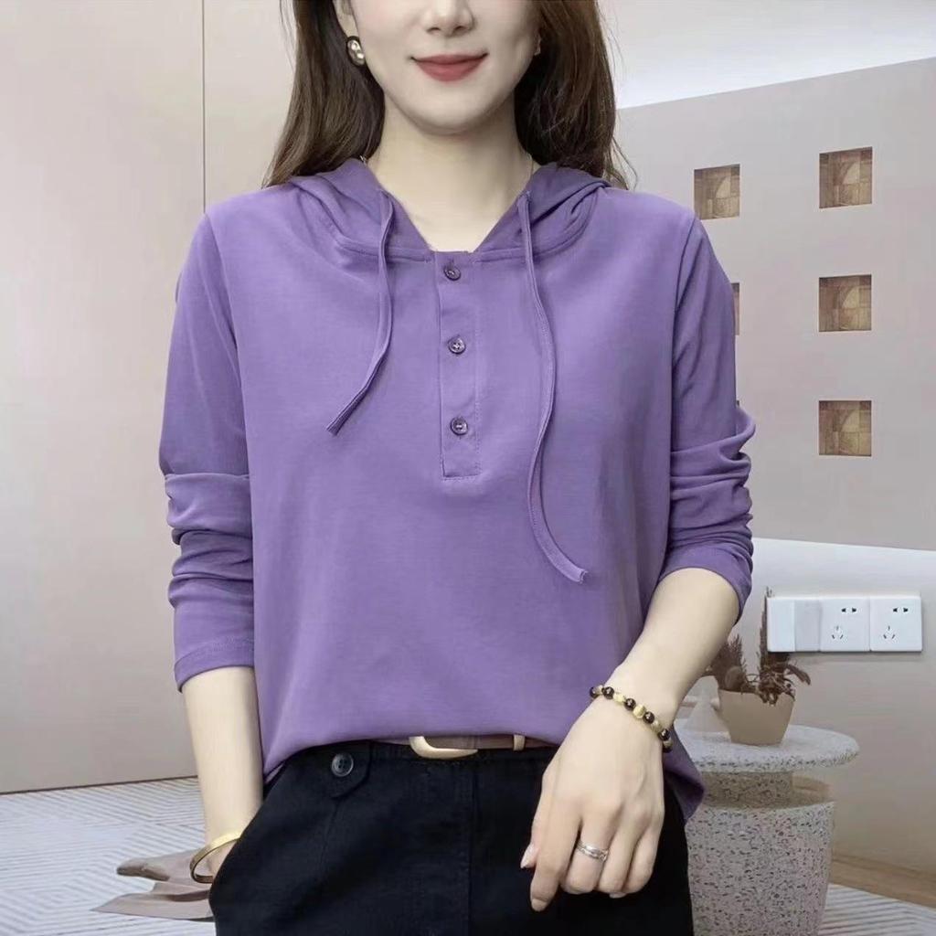 Women's Autumn Slimming Hooded Pullover T-shirt
