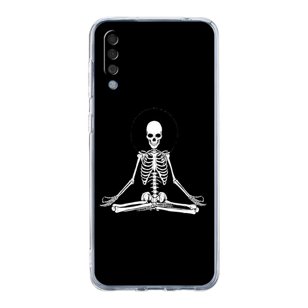 Phone Case For Samsung A14 5G A12 A22 A32 A34 A42 A52 A54 A50 A70 A72 A40 A20E A10S A20S A02S A04S Clear Cover Funny Skeleton