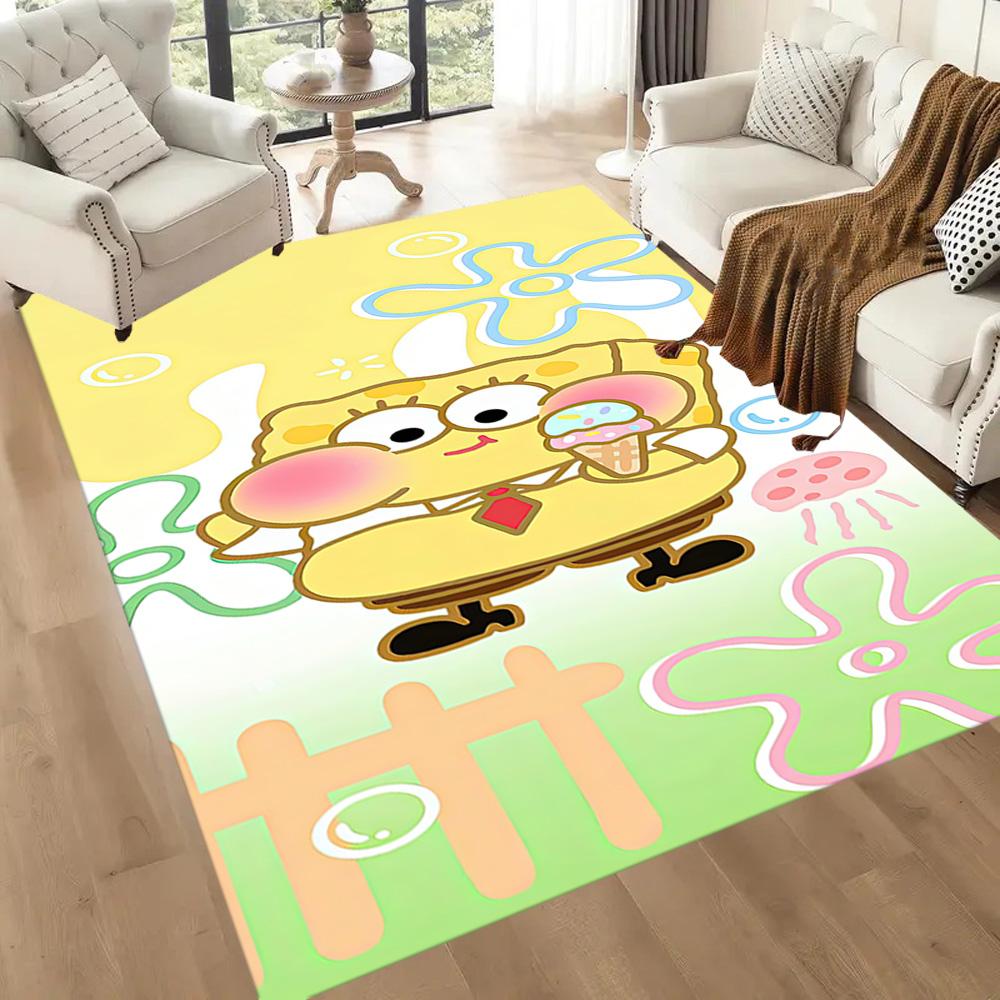 Spongebob Reading Adventure Square rugs are a great choice for living rooms, bedrooms, home décor, and as gifts.