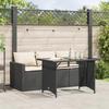 VidaXL Garden Dining Set Cushions 2pcs Black Wicker, Outdoor Dining Set, Furniture of 366328