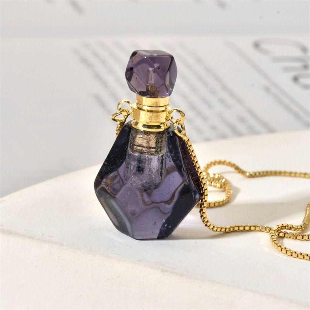 Jewelry Gift Natural Stone Necklace Essential Oil Pendant Oil Diffuser Vial Perfume Bottle Pendant