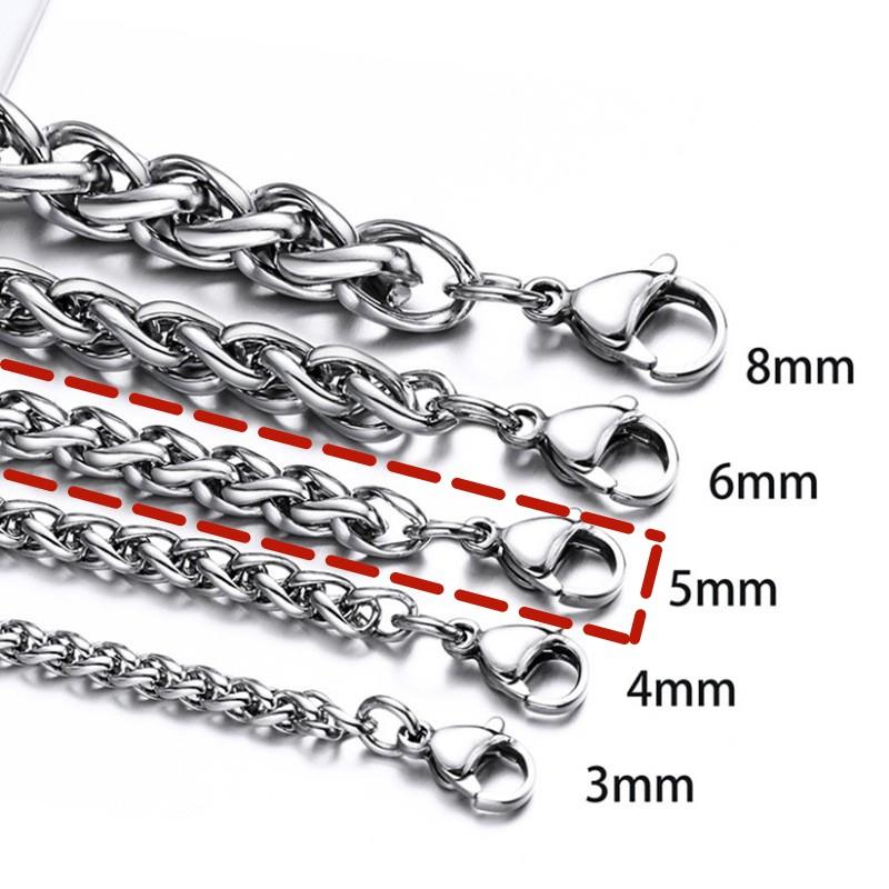 3MM-8MM Stainless Steel Twisted Rope Chain Necklace For Men Women Neck Jewelry Accessories