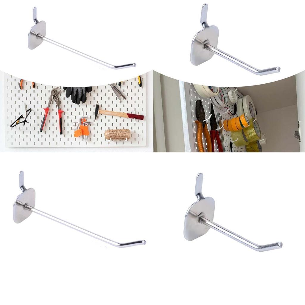 Metal Peg Board Hooks Square Tube Slatwall Display Accessories Hardware Tool for Garage Supermarket