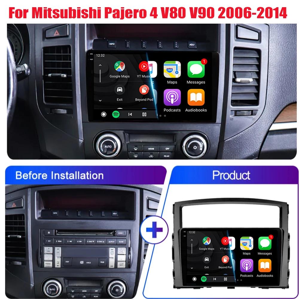 Car Radio Android14 Carplay For Mitsubishi Pajero 4 V80 V90 2006 - 2014 Navigation GPS Multimedia Player WiFi+4G Stereo video BT