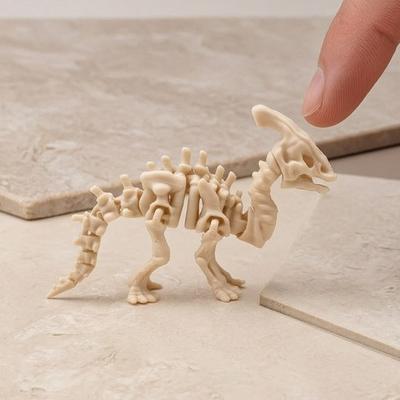 Dinosaur Skeleton Figurine 3D Printed Dino Bones Figures Mini Skeleton Toy for Dino Sand Dig Science Play Party Favors
