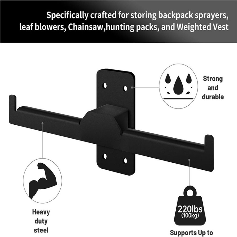 Wall Mounted Backpack Blower Rack Heavy Duty Universal Sprayer Hanger Sturdy Space-Saving Leaf Blower Hanger Workshop