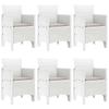 Garden Dining Set 7 pcs White Poly Rattan