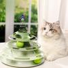 Cat Toy for Indoor Cats Interactive Roller Tracks Tower Turntable Ball with Spring Teaser Pet Toy with 3 Exercise Ball