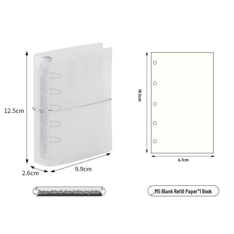 Mini M5 Transparent Notebook with Candy Color Loose-Leaf, Blank, Lined, Grid, and Vertical Pages