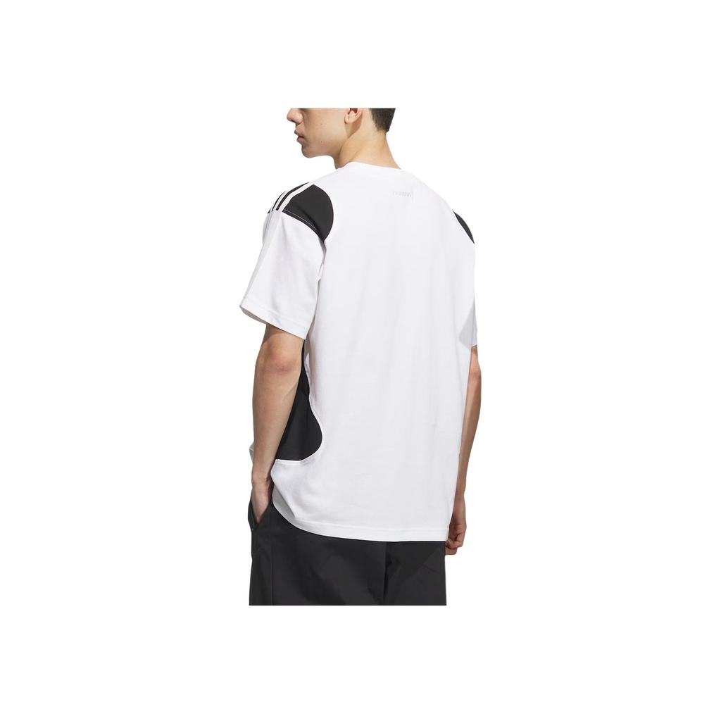 adidas Originals Ss25 Tyshawn Round Neck Loose Fashion Versatile Short Sleeve T-Shirt Unisex Tops White Black KD1873