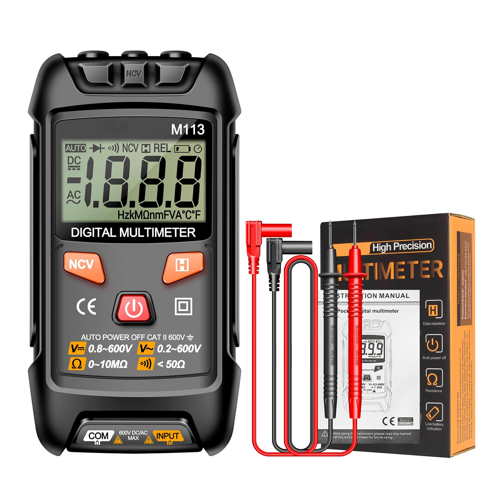 

M113 Мультиметр Тестер Ручка Детектор напруги Автоматичний тестер Ємність Електричний інструмент Електрик Вимірювач струму чорний