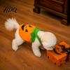 Kürbisdruck Haustierweste Lustiges Halloween Hundekostüm Weiche Polyesterkleidung mit Atmungsaktivem Kleid Bequemer Gurt Dekorative Welpenkleidung