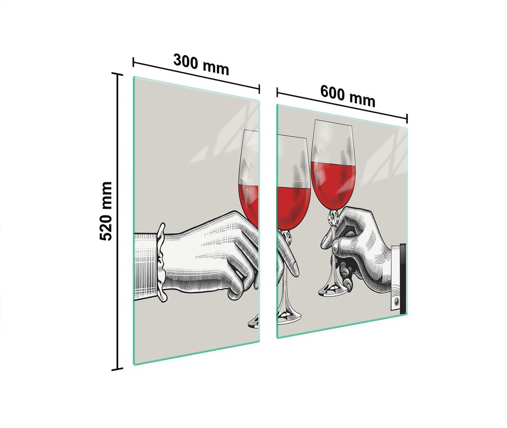 SZKLANA PŁYTA OCHRONNA NA KUCHENKĘ 90x52 WINO