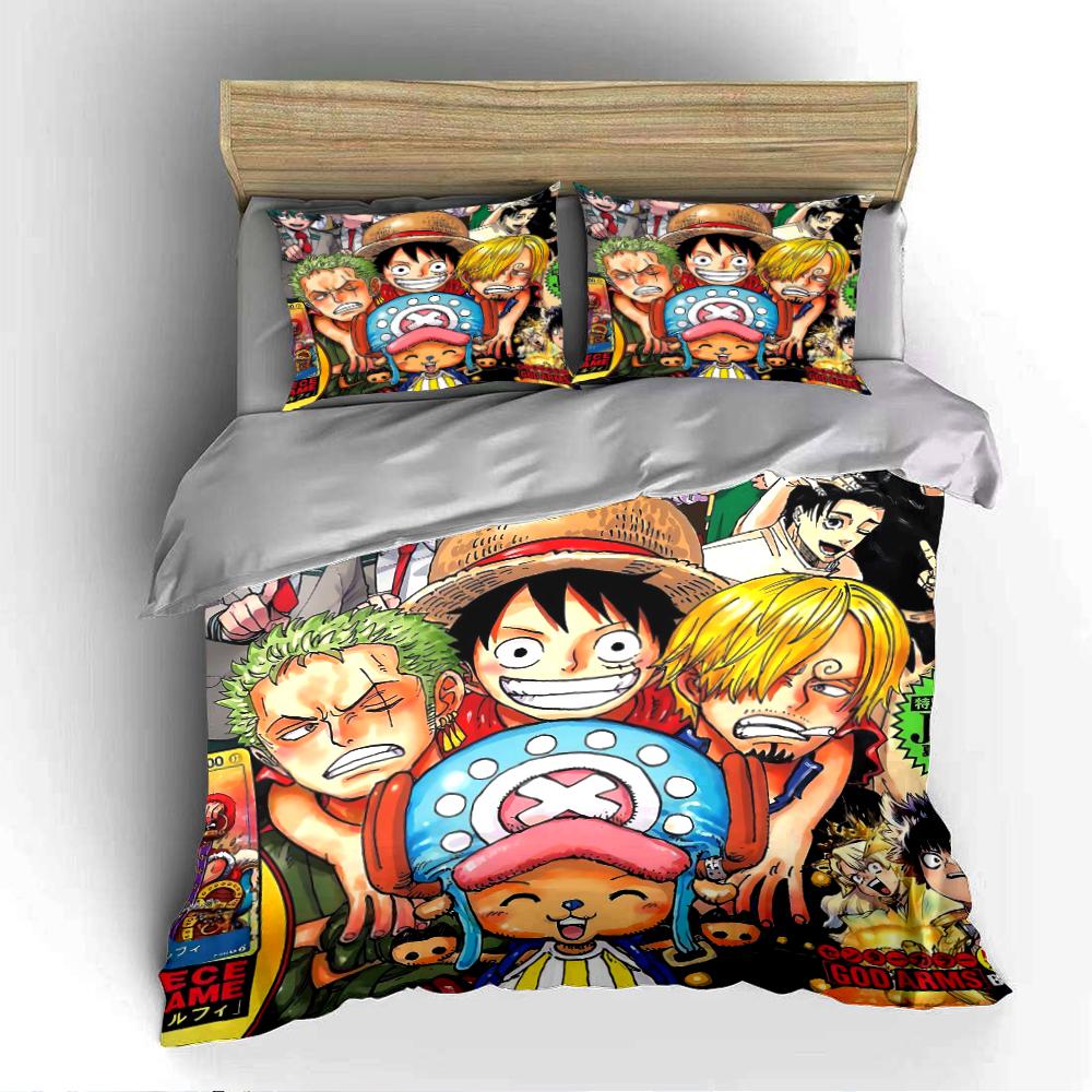 One Piece Anime Bedding Set Bedding Set (1 Duvet Cover, 2 Pillowcases, Duvet Not Included)