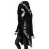 2024 Hot Selling Women's Punk Moon Print Long Sleeve Cardigan Hoodie