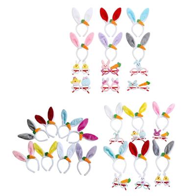 Easter Hare Ear Carrot Hairband Plush Soft Hare Ear Headband For Kids Adult Easter Cosplay Festival Celebration