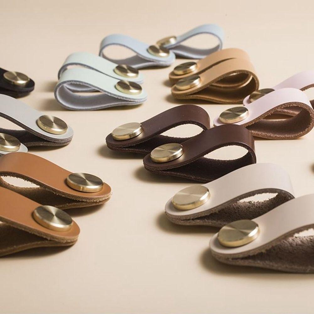 Soft Kitchen Wardrobe Cabinet Leather Handle Drawer Handle Door Pulls Furniture Knobs