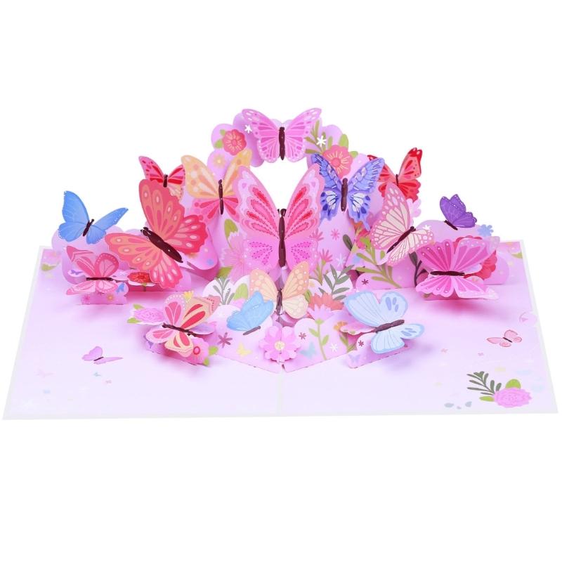 Butterfly Birthday Card Handmade Popup Designs Invitation Card for Anniversaries Celebration and Gifting
