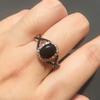 Vintage Elegant Black Elliptical Zircon Ring