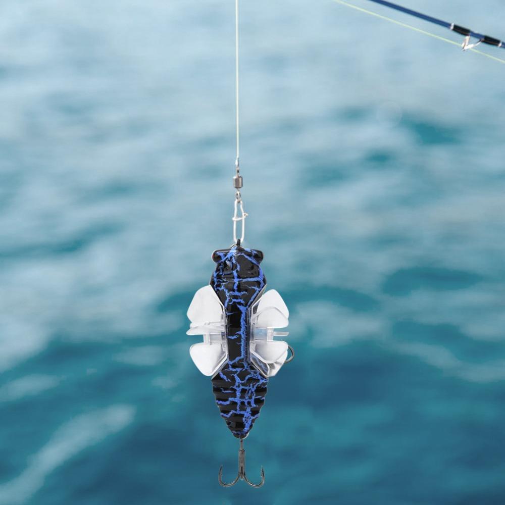 2PCS with RTreble Hook Bionic Cicada Lure 7.5cm Length Artificial Fishing Lure  Lake Fishing 3#