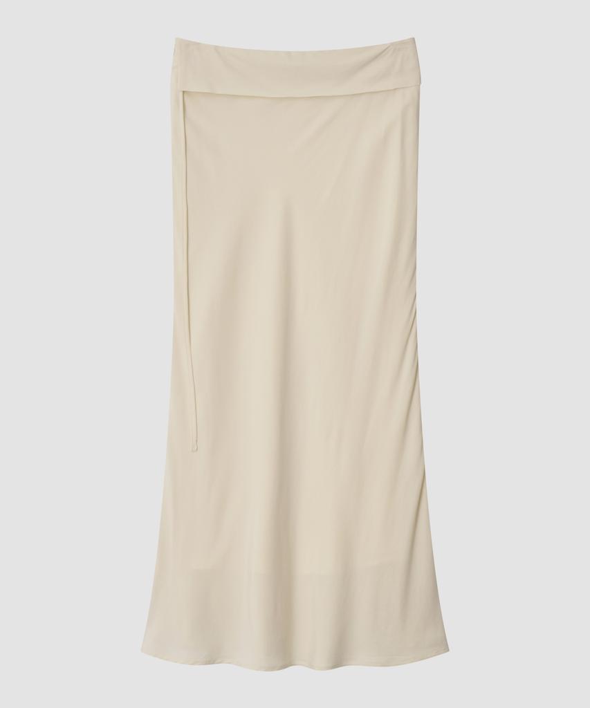 Deolil Folded Long Skirt_Cream