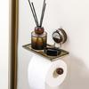 Bathroom Shelf Adhesive Wall Mount Space Efficient Storage Organizer for Towels Toiletries Toilet Paper Holder