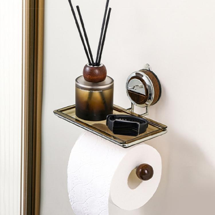 Bathroom Shelf Adhesive Wall Mount Space Efficient Storage Organizer for Towels Toiletries Toilet Paper Holder
