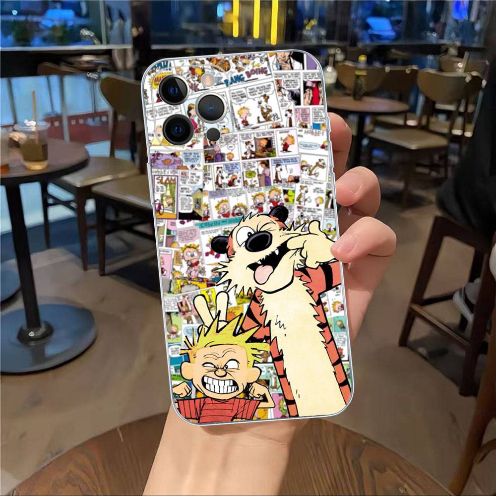 C-Calvin And H-Hobbes Transparent Soft Phone Case For IPhone 15 12 14 16 17 13 Plus 11 Pro Max 13 Pro
