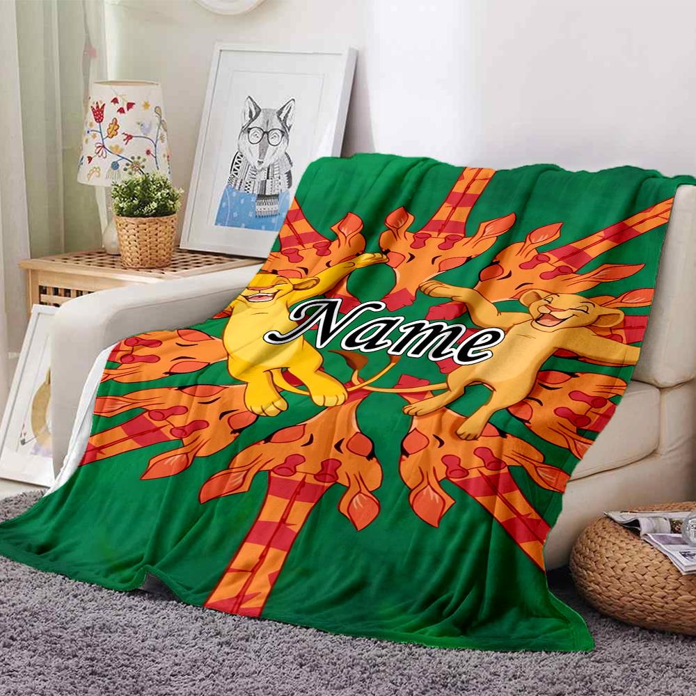 Custom Name Lion Adventure Party Blanket For Couch Bed Plush Cozy Fuzzy Blanket Super Soft Warm Blankets For Fall And Winter 0916268