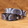 Real Cowhide Retro Owl Eyes Graffiti Printed Belt Personalized Retro Belt American Japanese and Korean Style