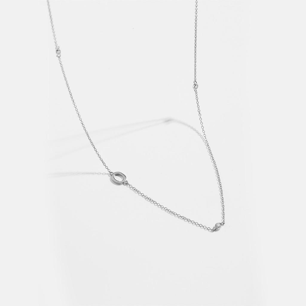 S925 Sterling Silver Initial Necklace for Women - Elegant Polished Clavicle Chain, Fashionable Jewelry, In Stock