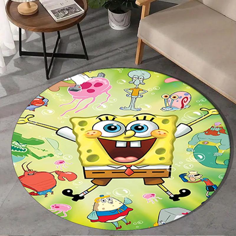 1PC bob And Friends Adventure Round Rug, Non-slip Chair Mat, Home Decor, Circle Carpet Perfect for Office, Bedroom, Living Room,Christmas gift