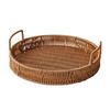 Portable PP Handwoven Look Serving Tray With Easy Carry Handles For Dining Table Decoration