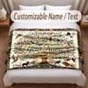 Tree of Life Theme Soft Blanket Personalized Custom Name Text Print Warm Blanket Home Sofa Bedroom Decor