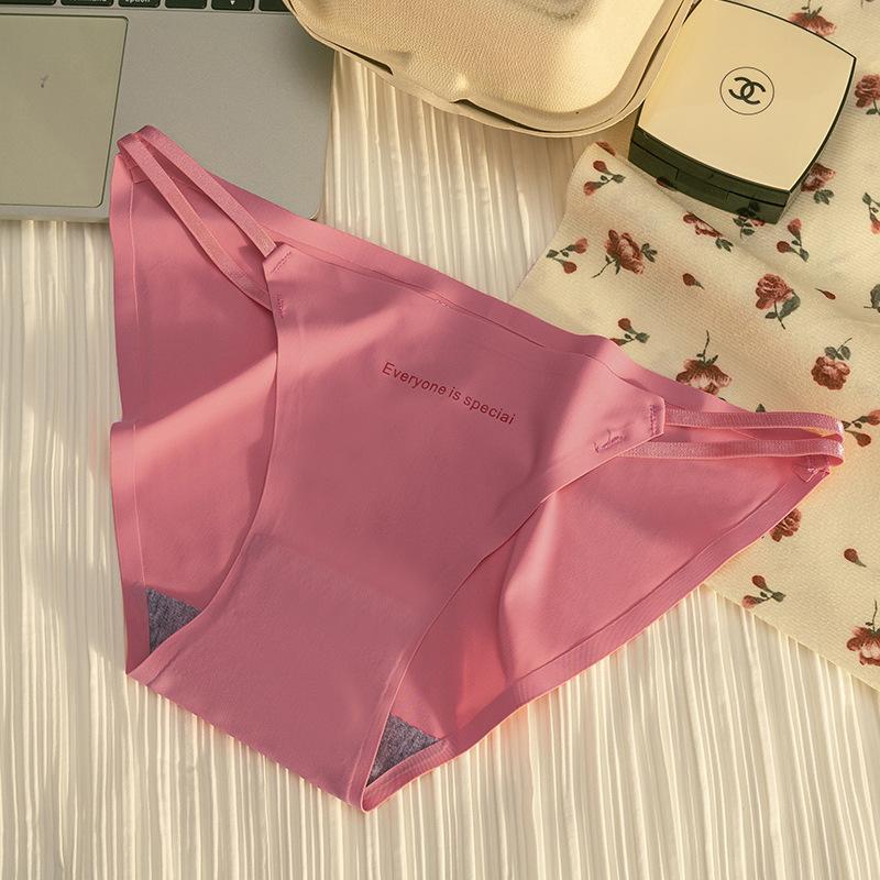 Ladies Spring and Autumn New Sexy Pure Cotton One Piece Ice Silk Without Trace Low Waist Briefs