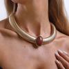 Vintage Schlangengliederkette Halskette Gold Übertriebene Schlüsselbein Kette Dickes Choker Halskette Damen