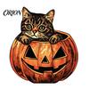 Atmospheric Retro Interior Ornaments Halloween Wooden Ornaments, Distressed Pumpkin/Cat Decorations, Desktop & Wall Artistic Home Office Decor Decors
