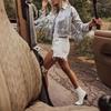 Women's Shiny Sequin Tassel Jacket - European & American Style, Beaded Celebrity Top with Lining