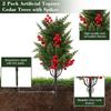 Photo Props Artificial Pine Stake Green Realistic Pine Needle Branches  Patio Ornament