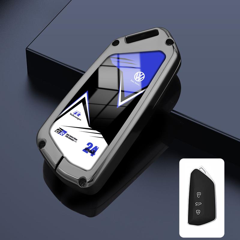 Pro VOLKSWAGEN VW Zinková slitina Kožené pouzdro na klíče od auta Kryt pro Volkswagen VW Golf 8 MK8 ID-4 ID-6 A8 Pro Seat Leon FR MK4 Cu