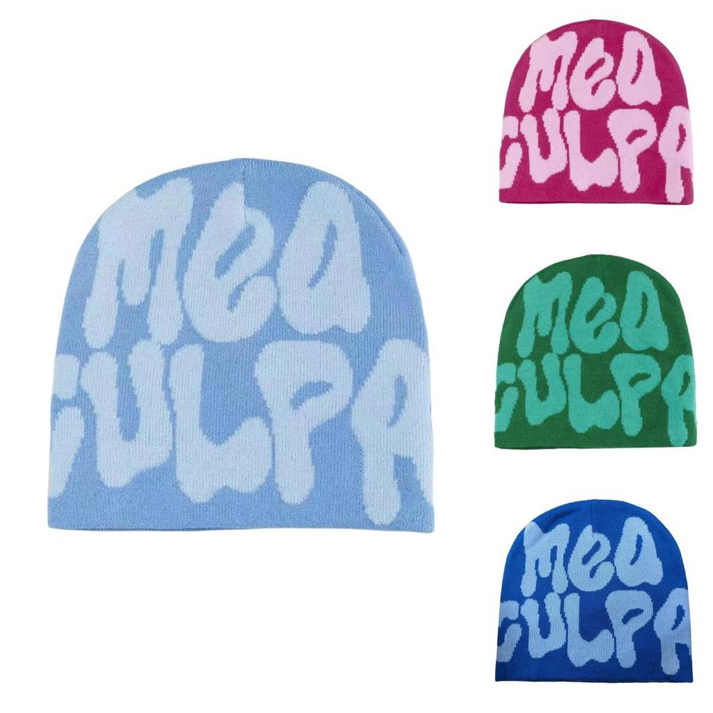 Colorful Mea Culpa Beanies Knit Cap Keep Cozy And Fashion-forward