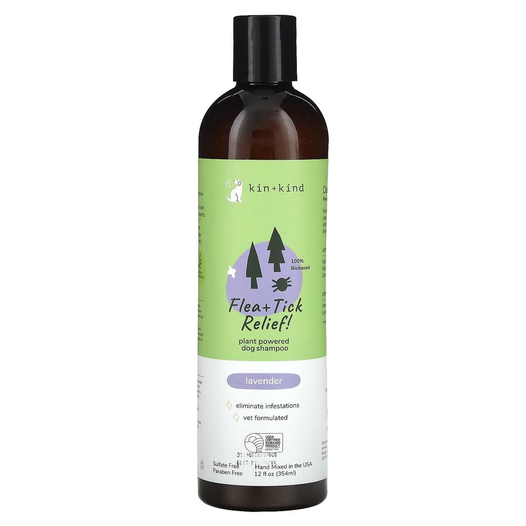 Kin+Kind, Flea + Tick Relief Dog Shampoo, Lavender, 354Ml(12Fl Oz)