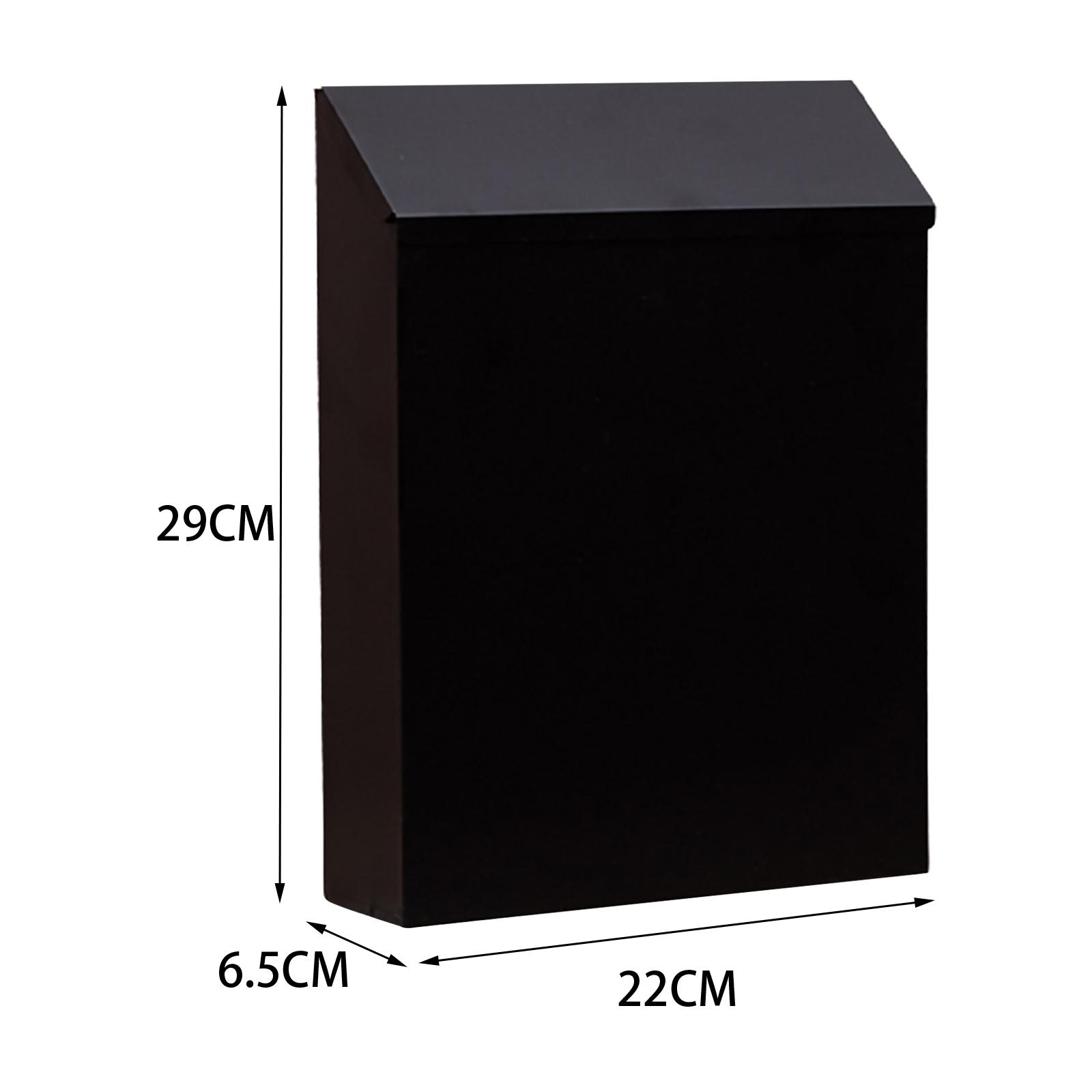 

Wall Mounted Mailbox Modern Drop Box Newspaper Holder Box Decorative Letter Box Outdoor Porch Home Office Bathroom чёрный