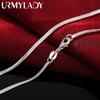 925 Sterling Silver 16-30 Inches 2mm Flat Snake Bone Chain Necklace For Women Men Jewelry