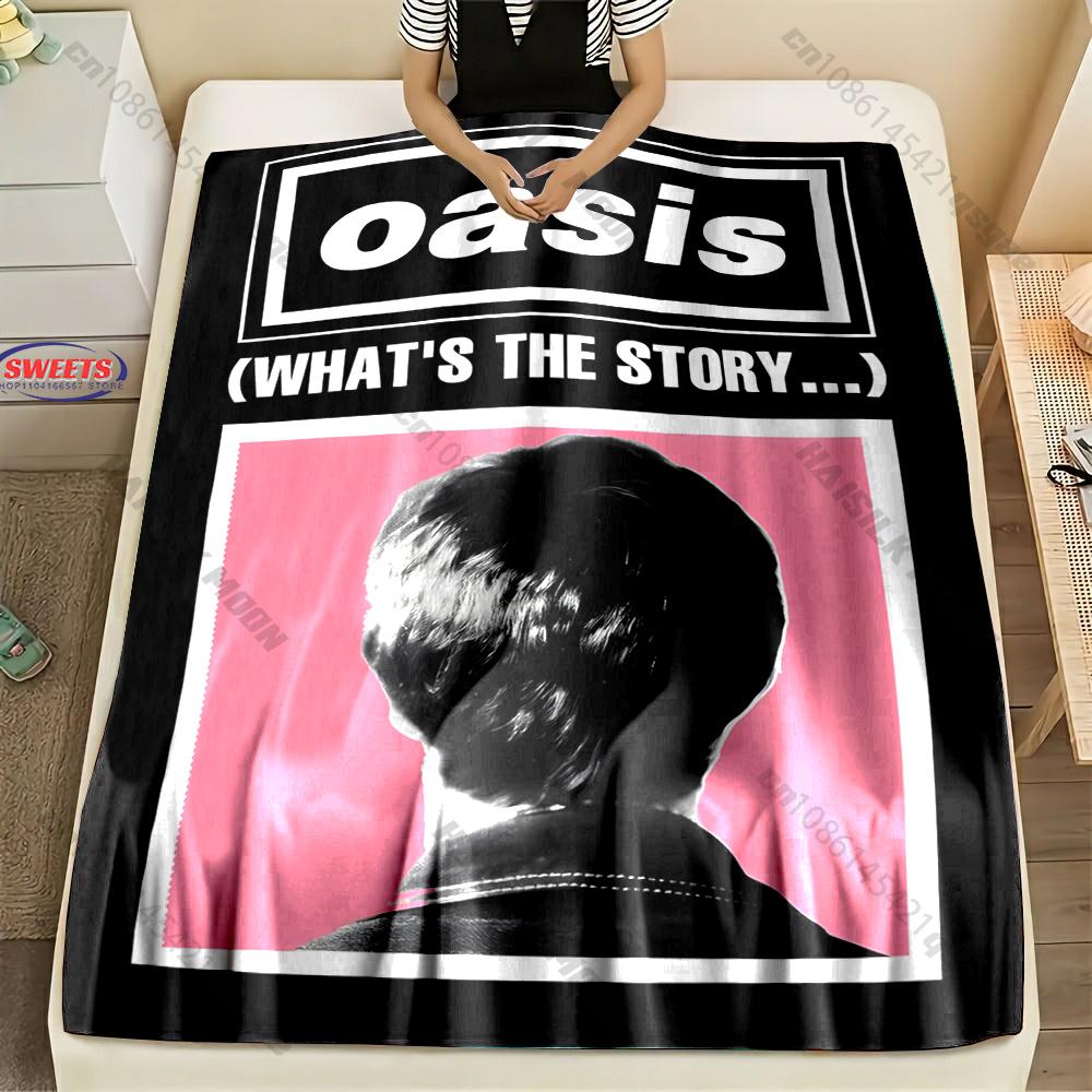 6 Sizes Classic Band Theme 0asis Pattern Printed Blanket,Throw for Bed, Couch & Travel- Ultra Soft & Cozy Gift for Friend Family