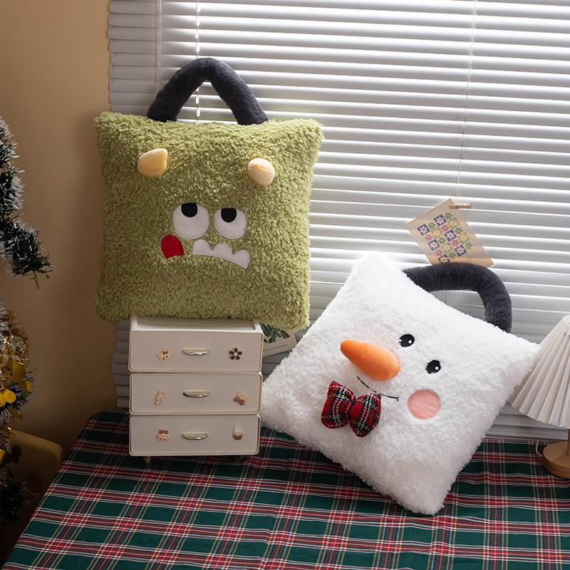 Plush Themed Christmas Toy Fluffy Cushion Cover Soft Pp Cotton Bedroom Doll