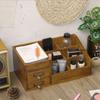 Solid Wood Large Desktop Wooden Cosmetics Storage Box Multi-Functional Desktop Creative Skin Care Product Organization Box