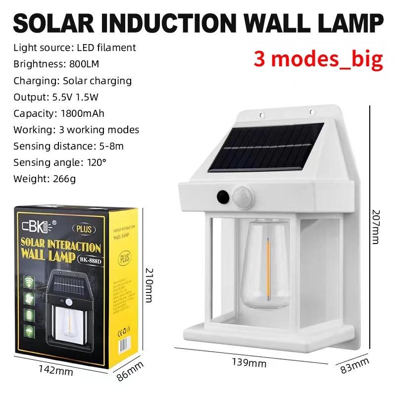 Solar Wall Light Outdoor Waterproof Sunlight Pathway Fence Lamp Yard Luminous Wall Washer Garden Decoration Tungsten Light Bulb