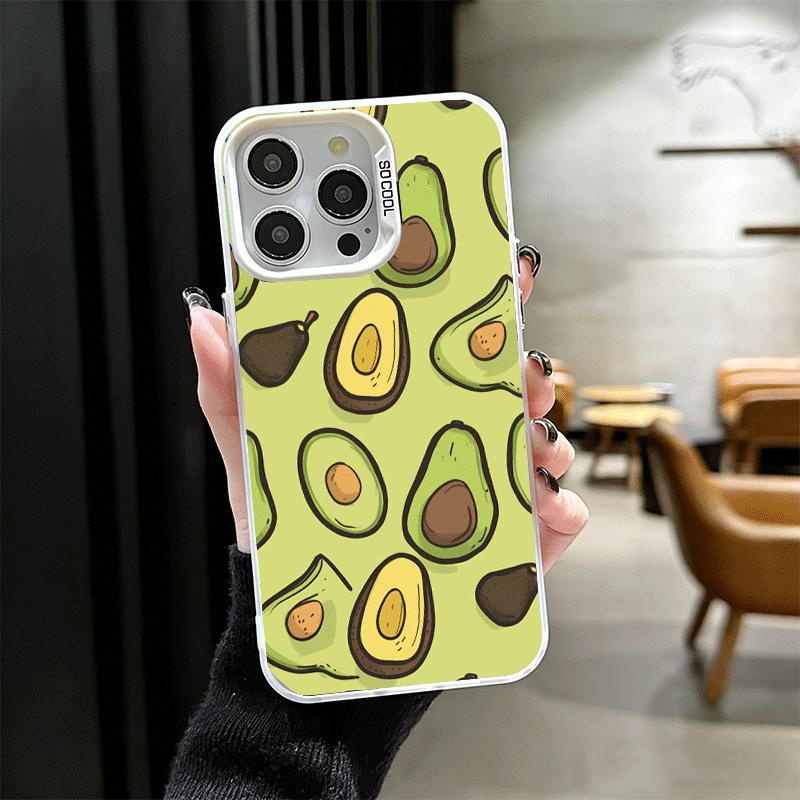 Cartoon Cute Avocado Soft Phone Case for iPhone 15 16 17 Pro Max 17Air 16E 14 Plus 13 12 Mini Shockproof Cover Back Shell